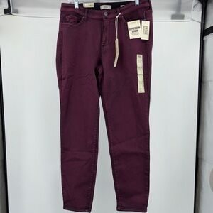 Vintage America Women's Burgundy Boho Skinny Jeans, Size 14